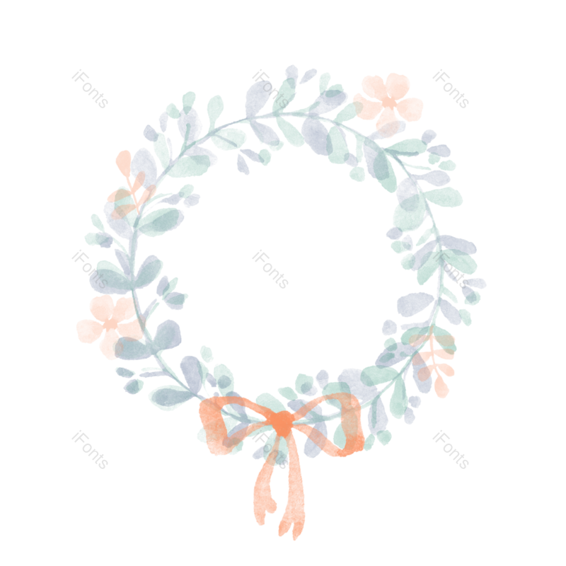 清新图片,花环元素,简约PNG,蝴蝶结免抠素材